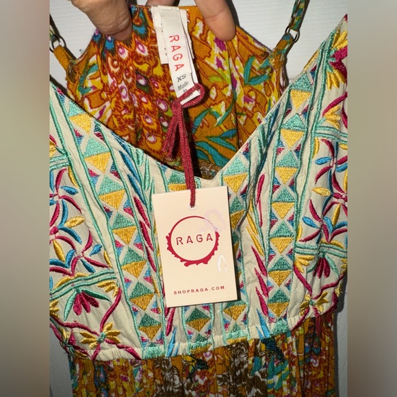 🌺 NWT! Anthropologie Raga Embroidered Boho Parkland Maxi Dress - Picture 12 of 16